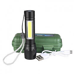 Світлодіодний ліхтар акумуляторний Police BL 511 COB USB з боковим світлом / Ручний Led ліхтарик