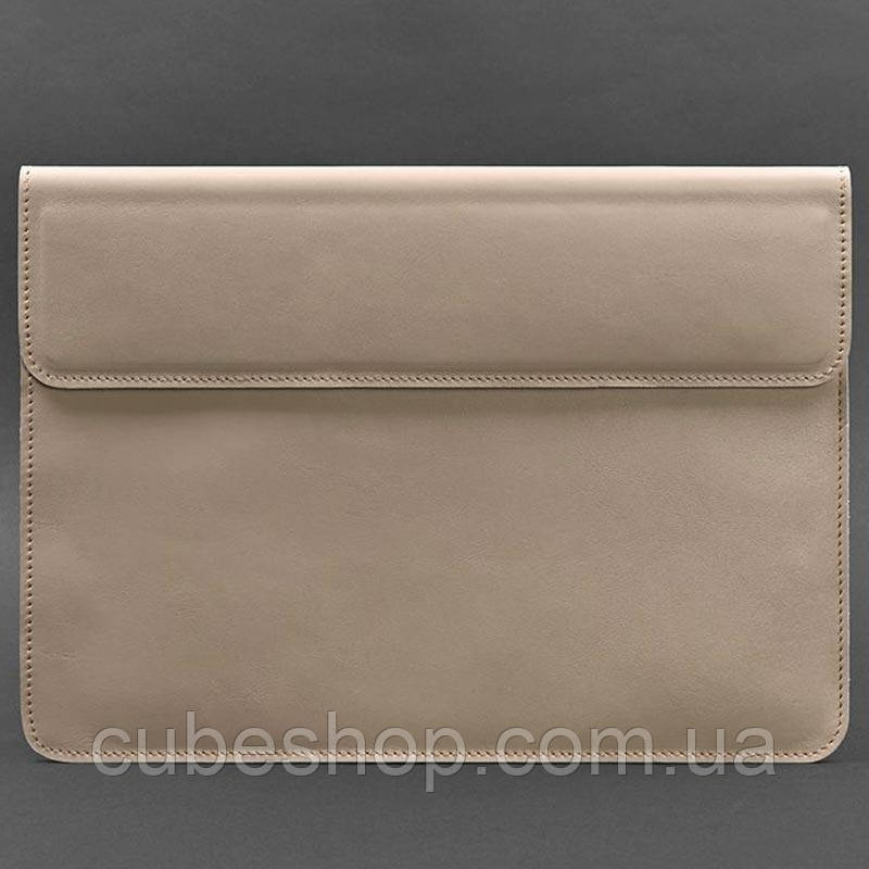 Шкіряний чохол-конверт на магнітах для Macbook 13 (бежевий) шкіра Krast