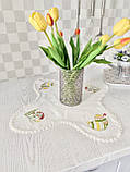 Великодня серветка в хлібницю-корзинку льон з вишивкою 35x35 см., фото 3