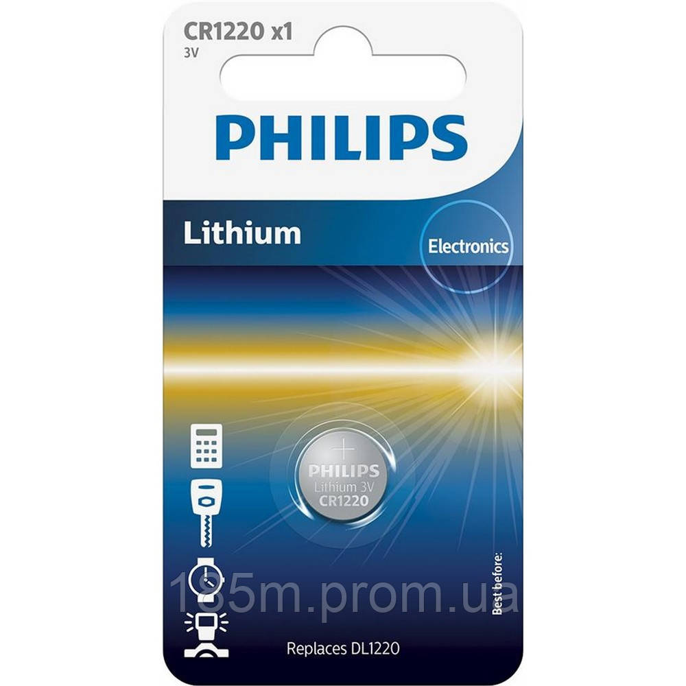 Батарейка PHILIPS Lithium CR1220 1bl - фото 1 - id-p1766114793