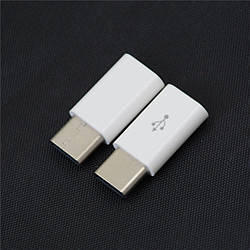 Штекер конектор Перехідник адаптер білий Type C до Micro USB