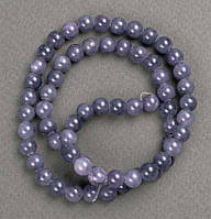 Намистини Аметист (іміт. акрил) на волосіні гладка кулька d- 6,5мм+- L-40см +- купити біжутерію оптом в інтернеті