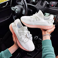 Женские кроссовки Adidas Yeezy Boost 350 V2 White (Белые) Адидас Изи Буст 350 повседневные текстиль весна лето