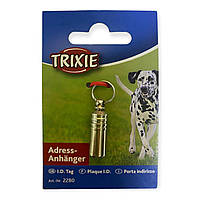 Адресовка-капсула для собак и кошек Trixie хром, металлическая TR-2280