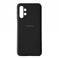 Чохол бампер силіконовий Samsung Galaxy A13 4G A135 (Самсунг) Колір Чорний (Black) Soft-touch з мікрофіброю