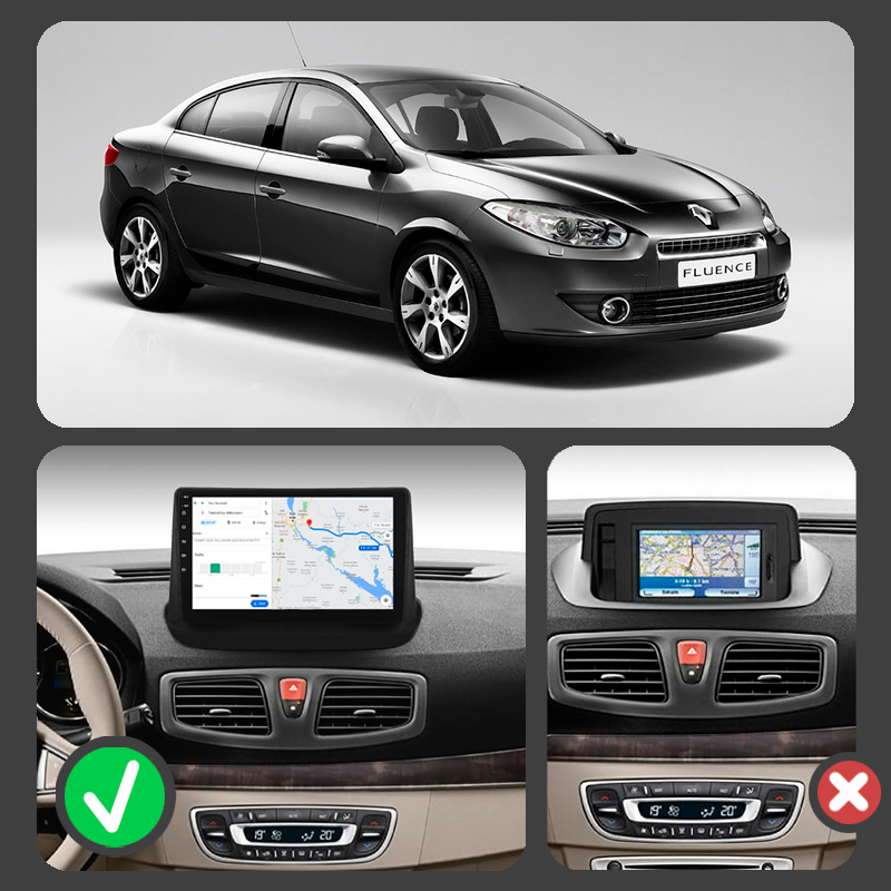 Al Штатна магнітола для Renault Fluence 1 2009-2013 екран 9" 4/32 Gb 4G Wi-Fi GPS Top Android, фото 1