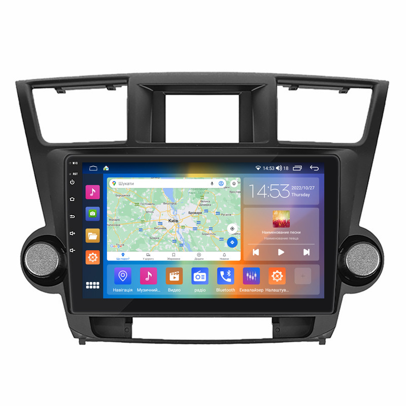 Al Штатна магнітола для Toyota Highlander 2 (U40) Рестайлінг 2010-2013 екран 10" 4/64Gb CarPlay 4G Wi-Fi GPS Prime Android, фото 1