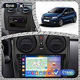 Al Штатна магнітола для Dacia Sandero 2 Рестайлінг 2016-2020 екран 9" 2/32 Gb CarPlay 4G Wi-Fi GPS Prime Android, фото 2