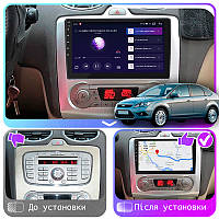 Al Штатная магнитола для Ford Focus 2 2004-2008 экран 9" 4/64Gb CarPlay 4G Wi-Fi GPS Prime Android