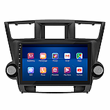 Al Штатна магнітола для Toyota Highlander 2 (U40) 2007-2010 екран 10" 4/32Gb 4G Wi-Fi GPS Top Android, фото 3
