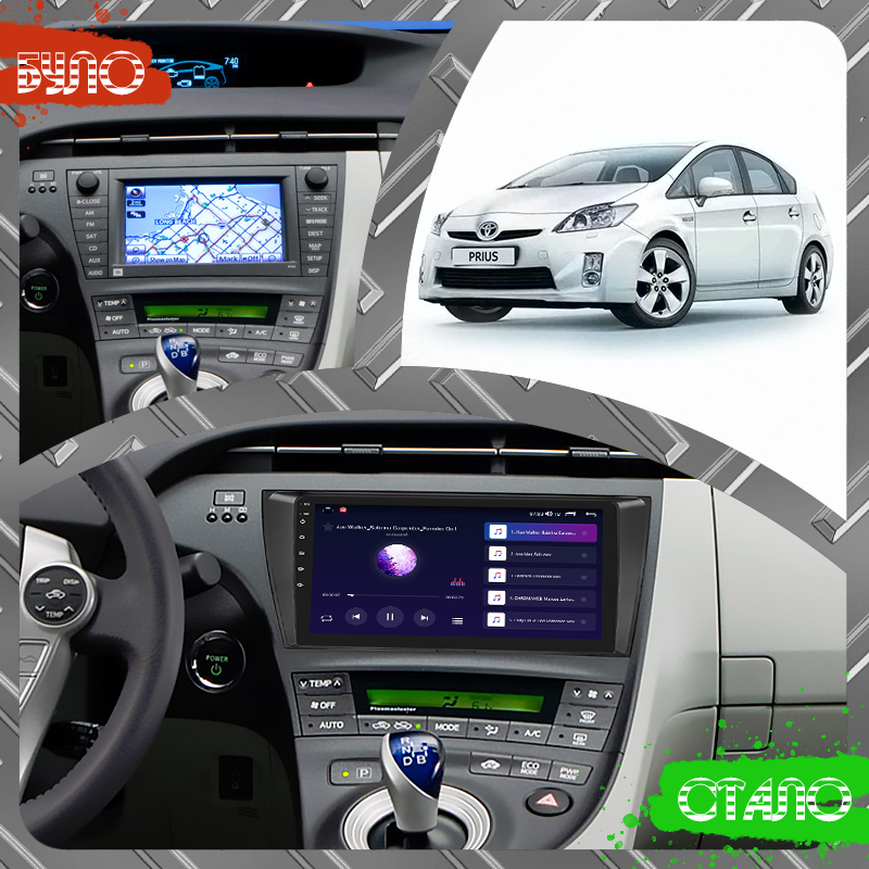 Al Штатна магнітола для Toyota Prius 3 Рестайлінг (XW30) 2011-2015 екран 9" 2/32Gb CarPlay 4G Wi-Fi GPS Prime Android, фото 1