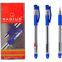 Ручка шариковая Radius Race синяя прозрачная с резинкой, 12 шт.