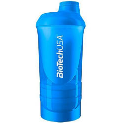 Шейкер Biotech USA Wave + Compact Shaker Blue 3 in 1(СИНІЙ)(750 мл.)