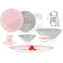 Сервіз LUMINARC AMB Fleur Blush Gray Pink 46 предметів
