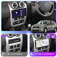 Al Штатная магнитола в машину для Renault Sandero 1 2009-2014 экран 9" 2/32Gb CarPlay 4G Wi-Fi GPS Prime