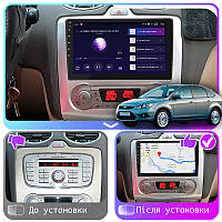 Al Штатная магнитола для Ford Focus 2 2004-2008 экран 9" 2/32Gb CarPlay 4G Wi-Fi GPS Prime Android