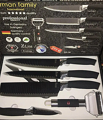 Набір кухонних ножів із ребристою поверхнею German Family GF-08 6 предметів