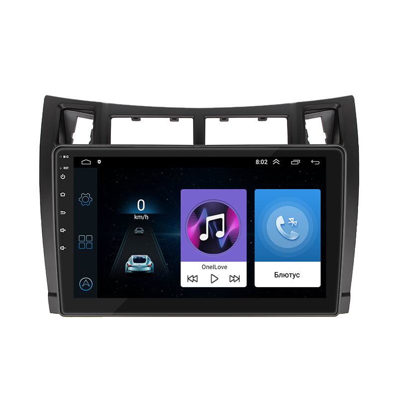Al Штатна автомагнітола в машину для Toyota Yaris 2 2005-2009 екран 9" 1/16Gb Wi-Fi GPS Base