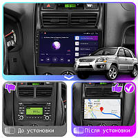 Al Штатная магнитола для Kia Sportage 2 2004-2008 экран 9" 2/32Gb CarPlay 4G Wi-Fi GPS Prime Android