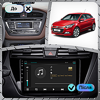 Al Штатная магнитола для Hyundai i20 2 2014-2018 экран 9" 2/32Gb 4G Wi-Fi GPS Top Android