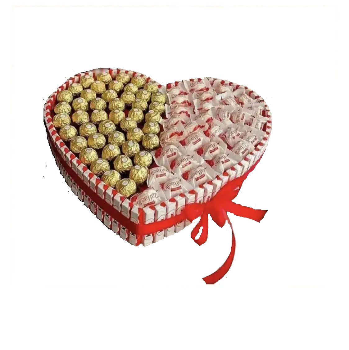 Букет серце з цукерок Ферреро Роше і Рафаэлло Ferrero солодкий подарунок червоний