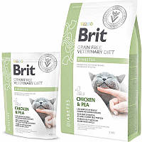 СРОК 05.2024!!! Brit GF Veterinary Diets Cat Diabets Беззерновая диета при диабете. Курица и горох, 2 кг