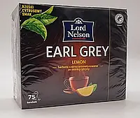 Чай черный с бергамотом и лимоном в пакетиках Lord Nelson Earl Grey Lemon, 75 шт. Польша, пакетированный чай,