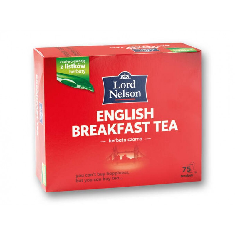 Чай чорний без добавок у пакетиках Lord Nelson Englisch Breakfast Tea, 75 шт. Польща