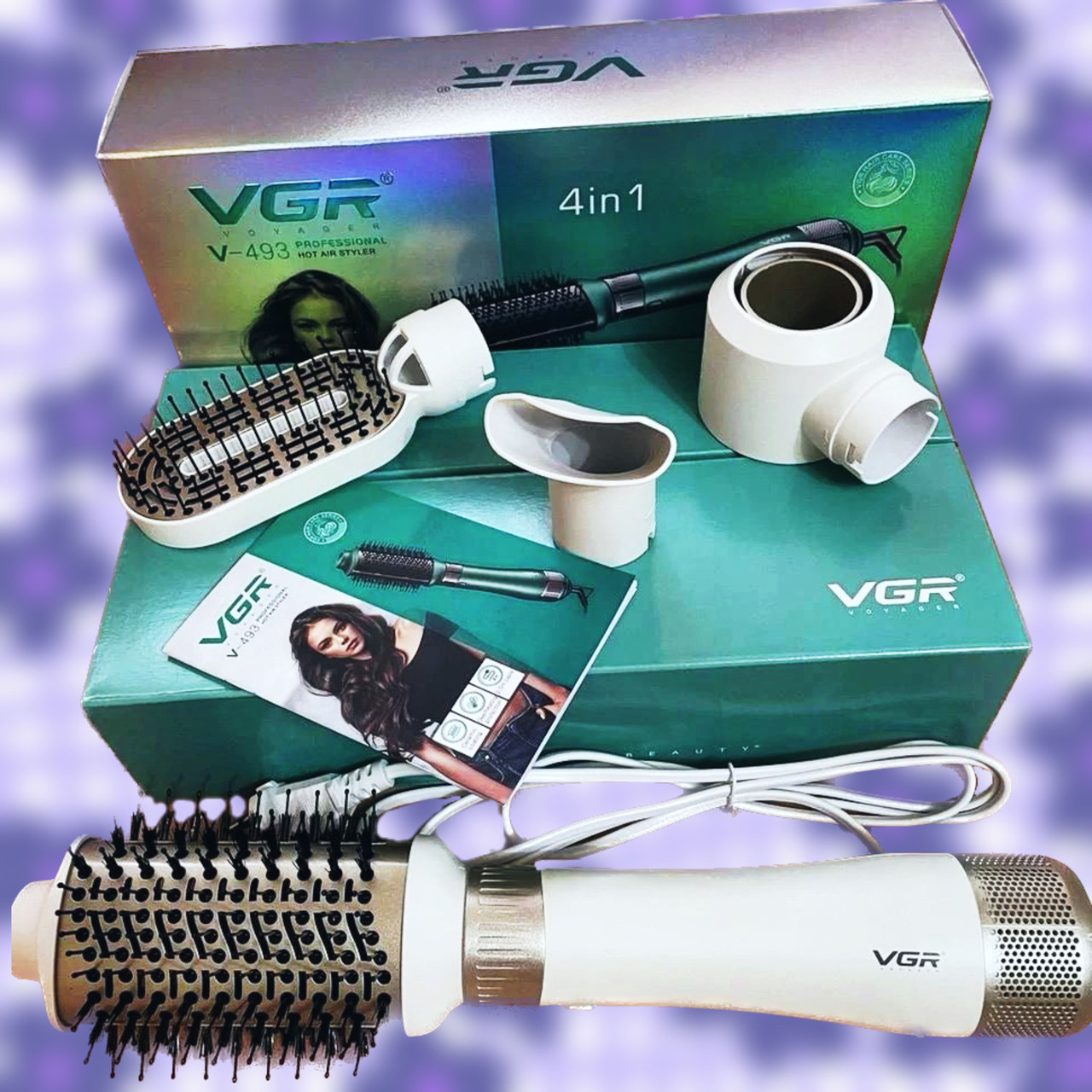 Фен-щітка для волосся VGR професійний повітряний стайлер V-493 4в1