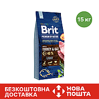 Brit Premium Light Turkey 15 кг Сухой корм для собак с избыточным весом со вкусом индейки