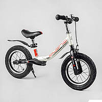 Велобег Corso "Alpha Sport" стальная рама надувные колеса 12" ручной тормоз подножка крылья колокольчик бегов