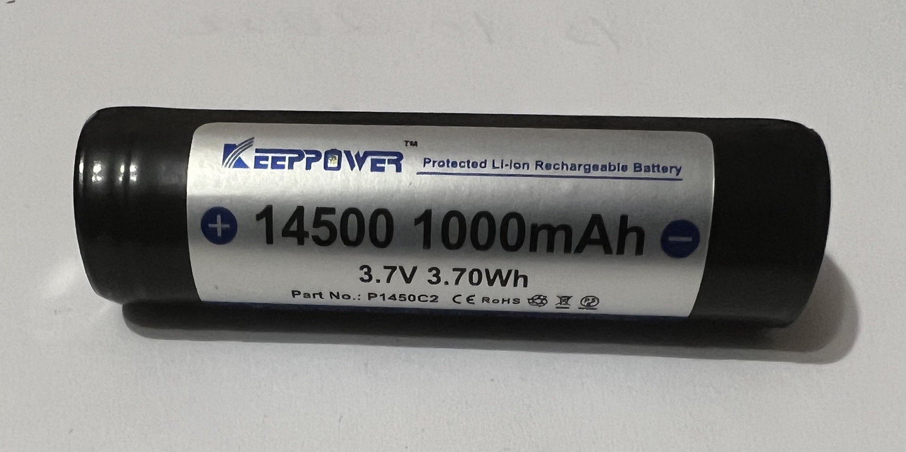 Акумулятор 14500 Keeeppower 1000mah 3.7V Protected (з захистом) Li-ion