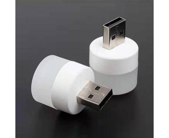 USB LED лампочка циліндрична 5V 1А холодне світло біла, фото 1