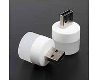 USB LED лампочка цилиндрическая 5V 1А холодный свет белая