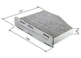 Фільтр салонний BOSCH 1987432397 SKODA OCTAVIA II/VW GOLF V; PASSAT 05-; CADDY III WITH AC