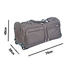 Велика Дорожня сумка на колесах 76см, Дорожня сумка 110л, Сумка на колесах 76х40х38см Коричнева, фото 5