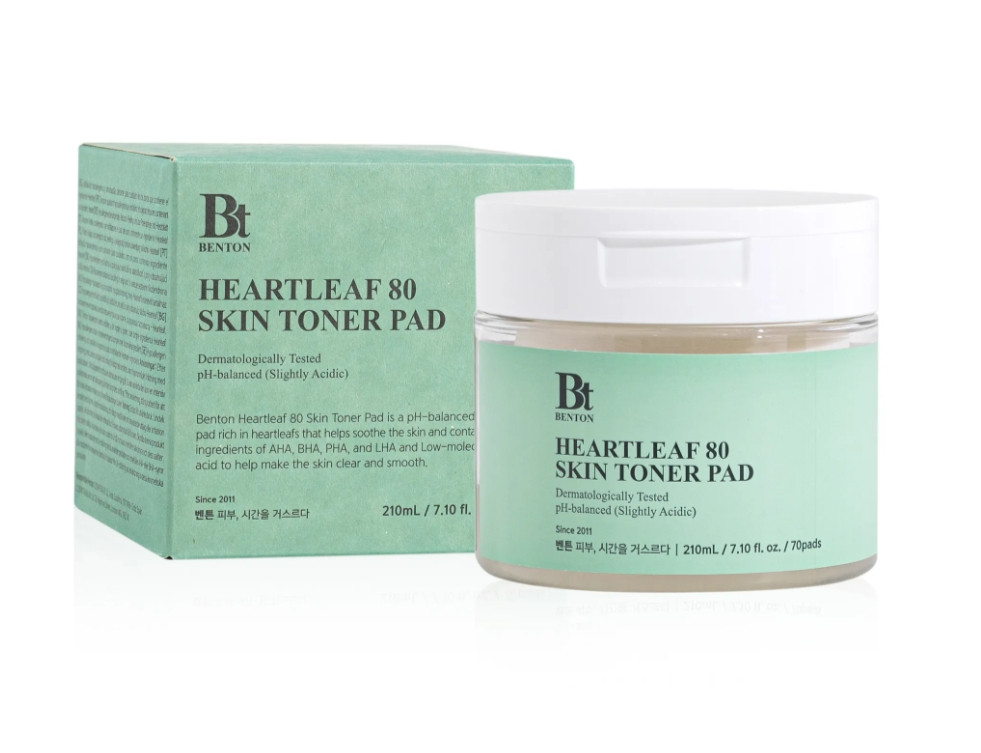 Benton Heartleaf Skin Toner Pad - Двосторонні пілінг-диски з екстрактом хауттюйнії, 70 шт.