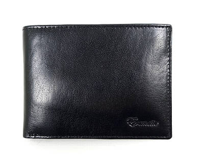 Чоловічий шкіряний гаманець Eremette 24х12.5х2.5 см Чорний
