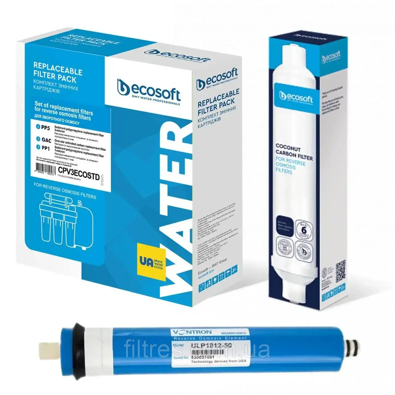 Комплект картриджів Ecosoft для осмосу 5 шт., фото 1