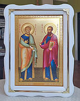 Икона Петра и Павла апостолов Христовых, киот 37×27см