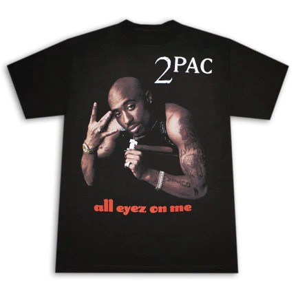 Футболка чорна Tupac ''All Eyez On Me'' Vintage Look T-Shirt XS, фото 1