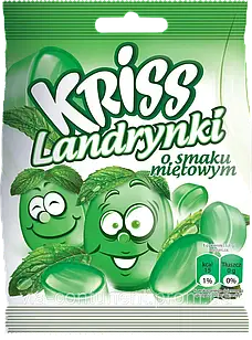 Льодяники Kriss зі смаком м'яти, 70 г (Польща), м'ятні цукерки