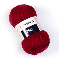 Пряжа для в'язання YarnArt baby. 50 г. 150 м. Колір — 3024 бордовий. Акрил