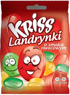 Льодяники Kriss з фруктовим смаком, 70 г (Польща), фруктові цукерки