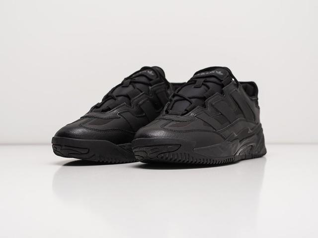 Мужские черные кожаные кроссовки Adidas Niteball Triple Black фото