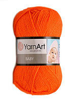 Пряжа для в'язання YarnArt baby. 50 г. 150 м. Колір — 8279 жовтогарячий. Акрил