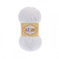 Пряжа для вязания Alize Baby softy. 50 г. 115 м. Цвет - белый 55