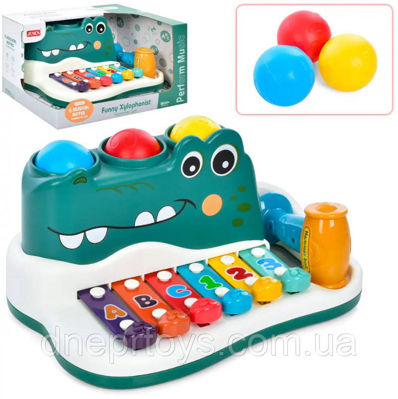 Дитячий ксилофон “Funny Xylophonist”, 3 кульки, молоточок, у коробці (RJ 6807)