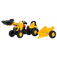 Детский трактор на педалях с ковшом и прицепом Rolly Toys JCB от 2 до 5 лет (023837)