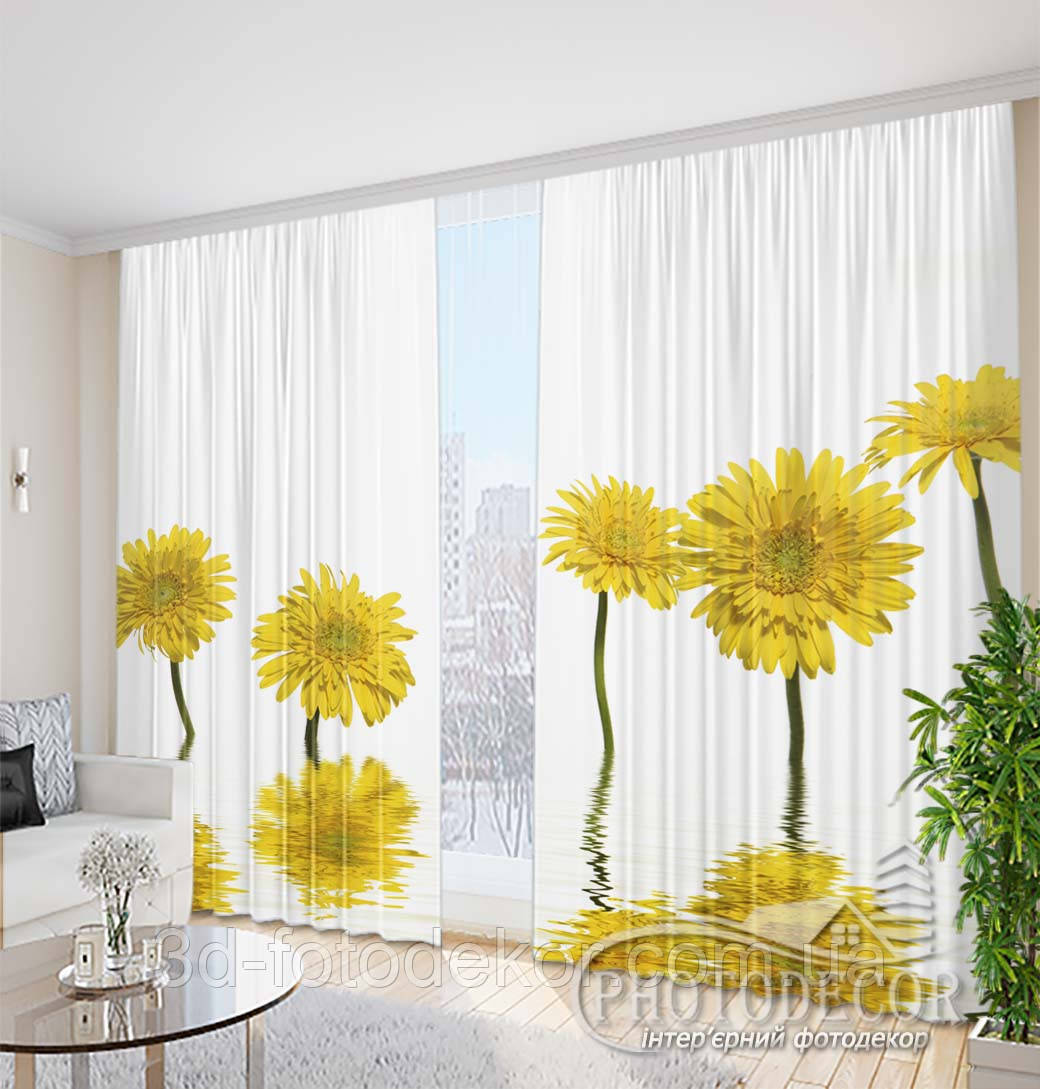 Фото Штори "Жовті гербери"- будь-який розмір. Читаемо опис!, фото 1